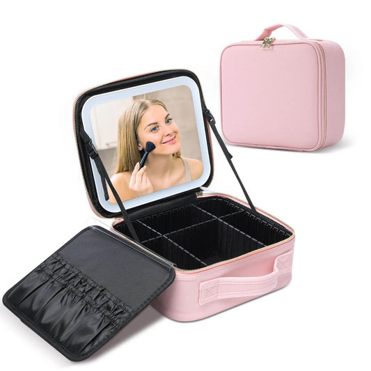 Spark Shine™ - On The Go LED Mirror Makeup Case -